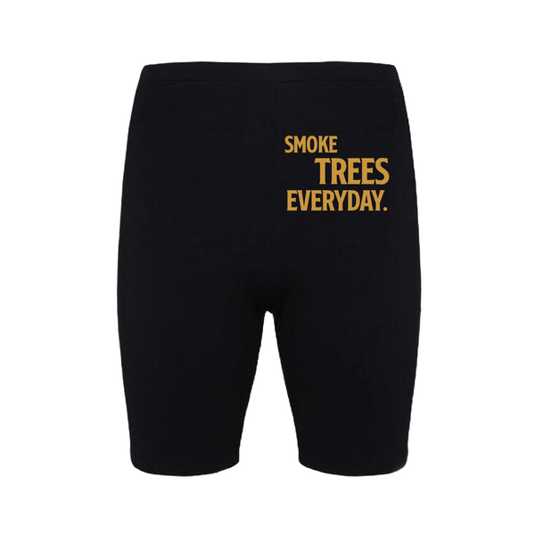 'Smoke Trees Everyday' High-Waisted Biker Shorts